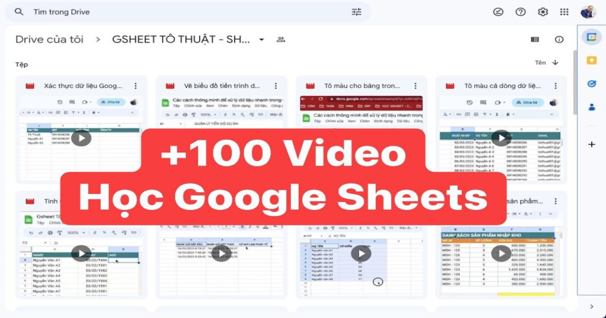 +100 Video ngắn - Sử dụng các hàm để giải quyết bài toán trong Google Sheets